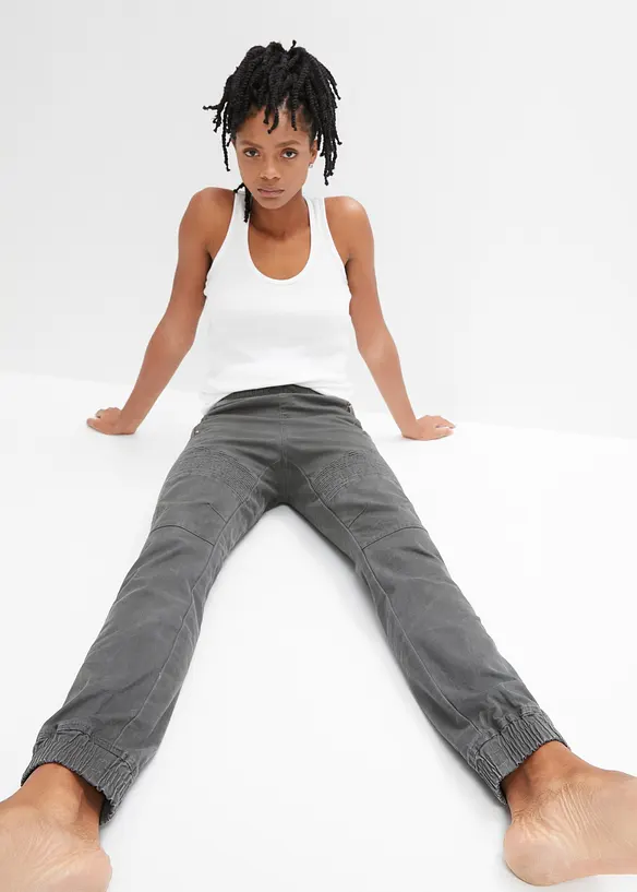Broek met biker details, bonprix
