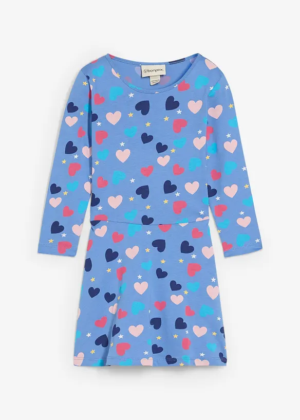 Meisjes jersey jurk met lange mouwen van biologisch katoen, bonprix