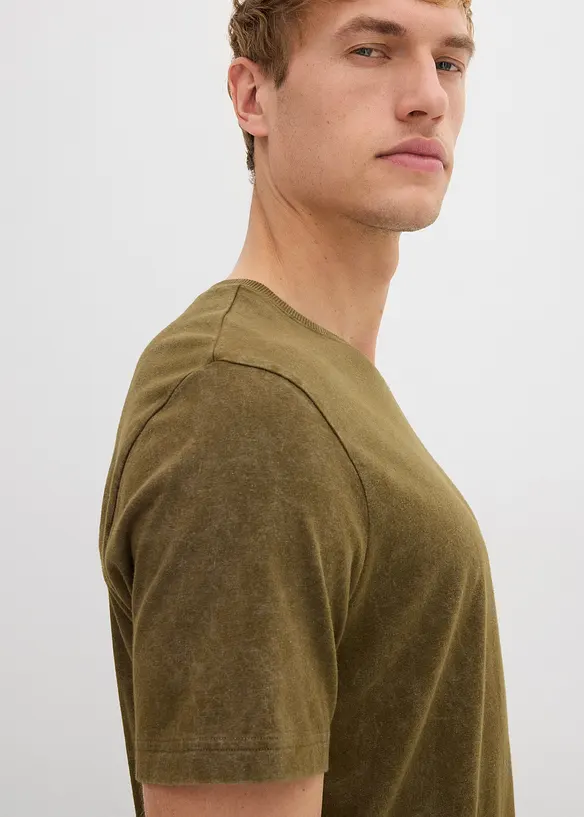T-shirt in washed out look van biologisch katoen, bonprix