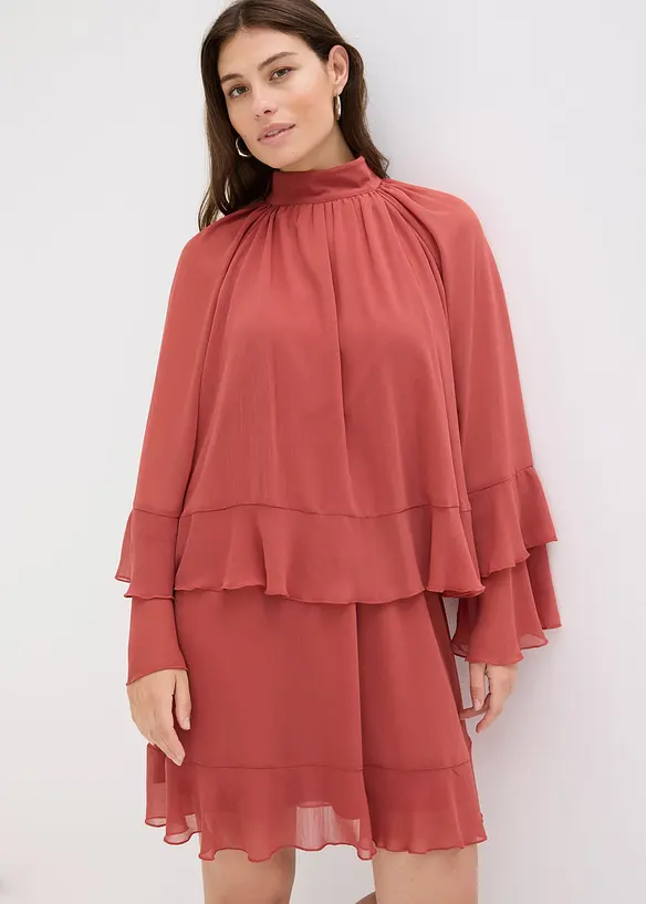 Chiffon jurk met volants, bonprix