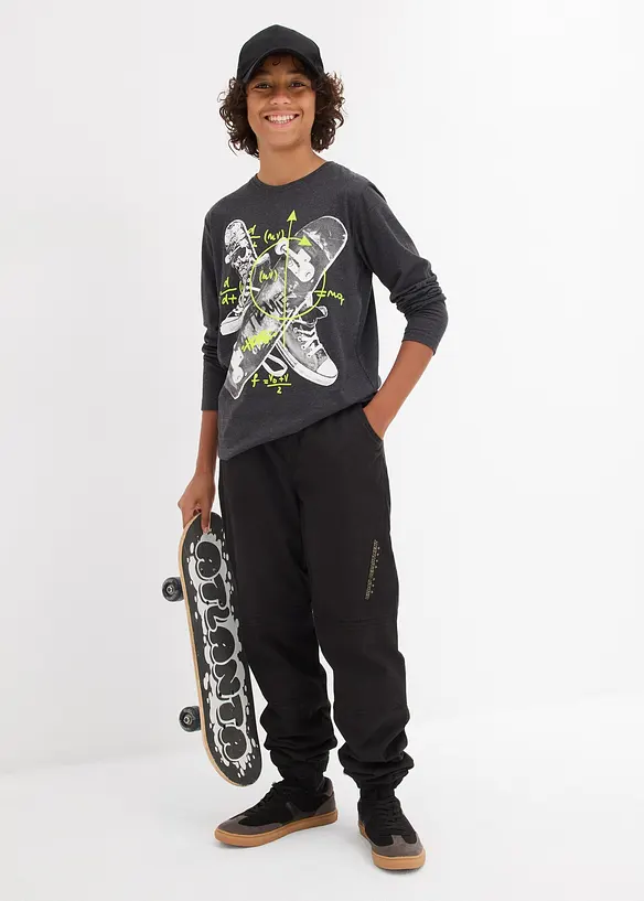 Jongens longsleeve met katoen en print, bonprix