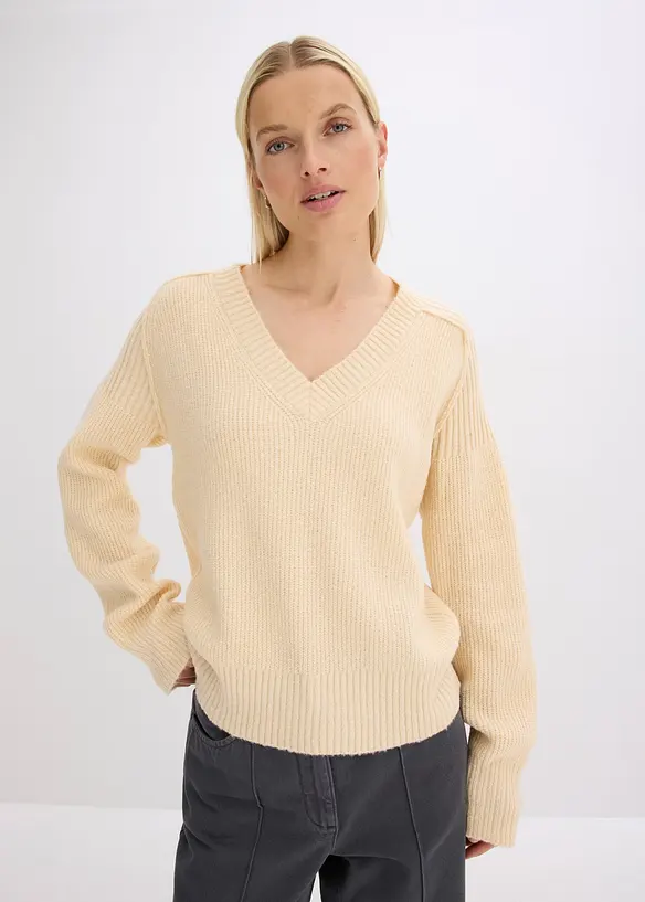Trui met V-hals, bonprix