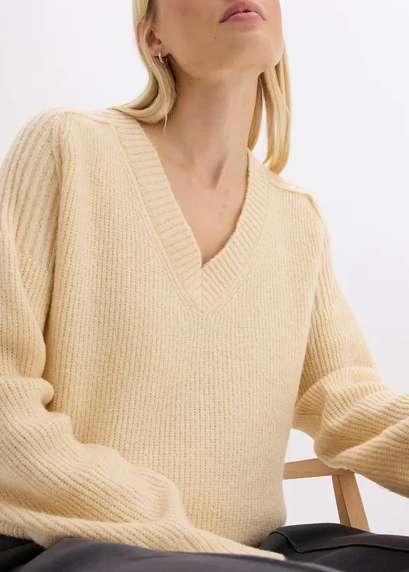 Trui met V-hals, bonprix