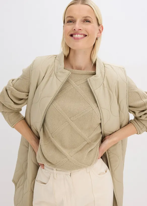 Trui met horizontaal kabelpatroon, bonprix