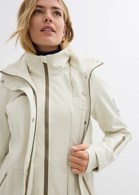 Lange stretch softshell jas, waterafstotend, bonprix