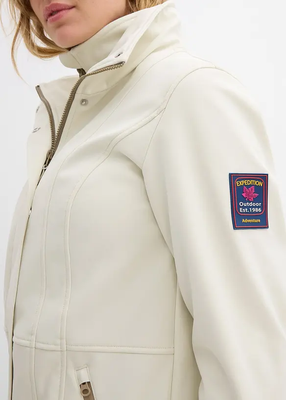 Lange stretch softshell jas, waterafstotend, bonprix