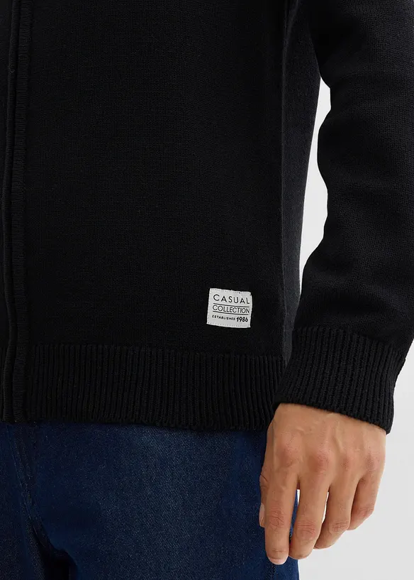 Vest met opstaande kraag en gerecycled katoen, bonprix