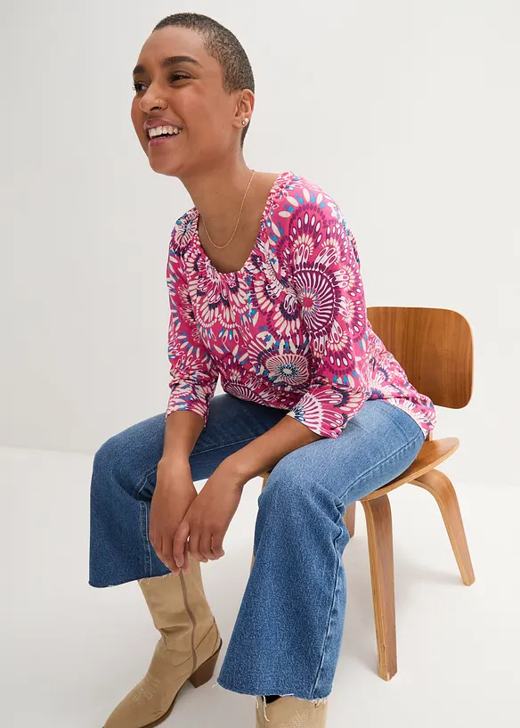 Katoenen shirt met 3/4 mouw van bilogisch katoen, bonprix