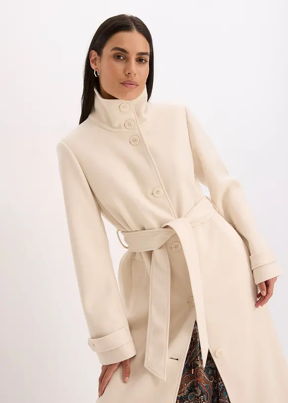 Lange jas in wollen look, bonprix