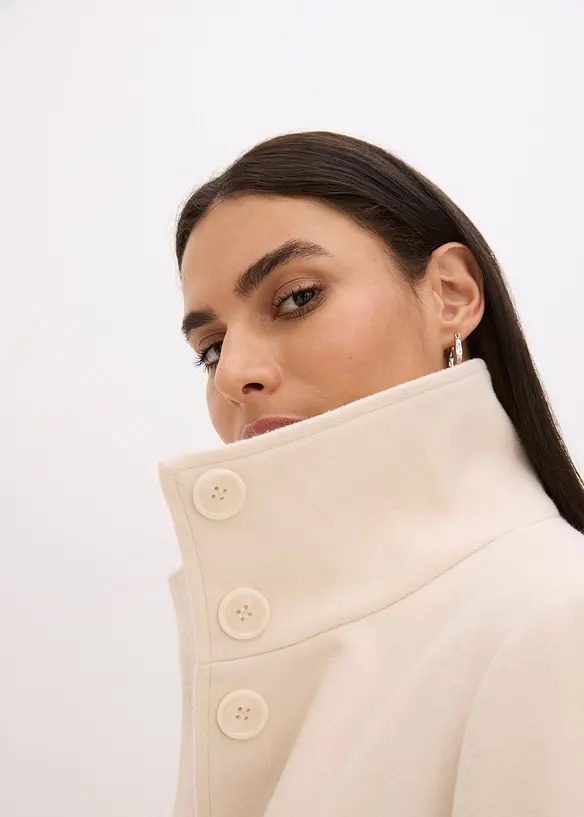 Lange jas in wollen look, bonprix