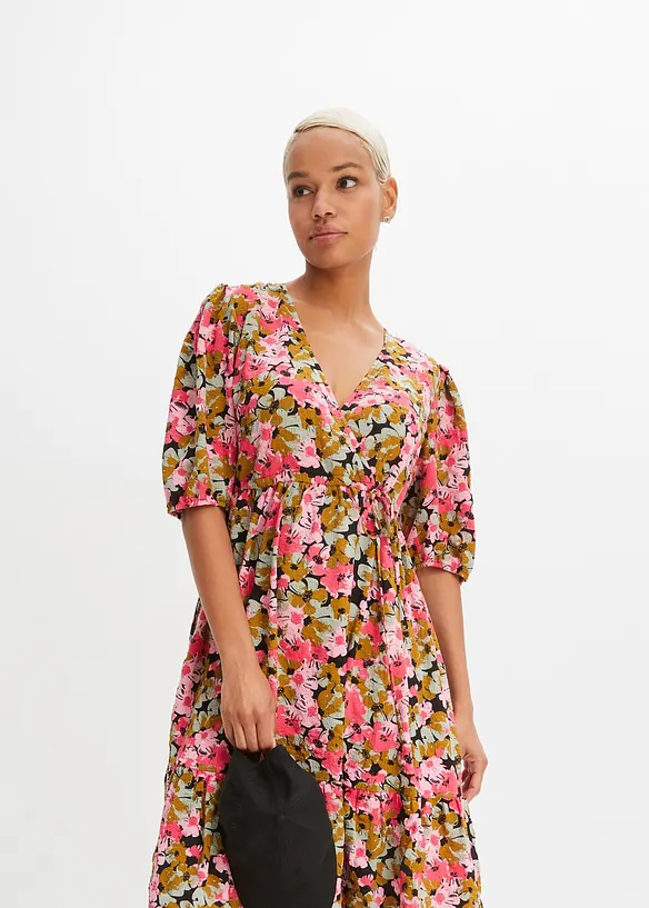 Midi jurk an een viscosemix, bonprix