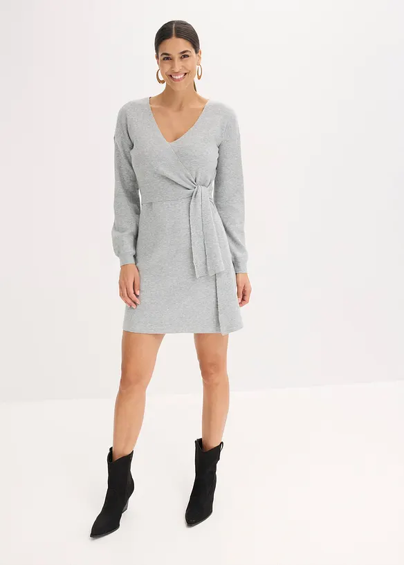 Gebreide jurk in wikkellook, bonprix
