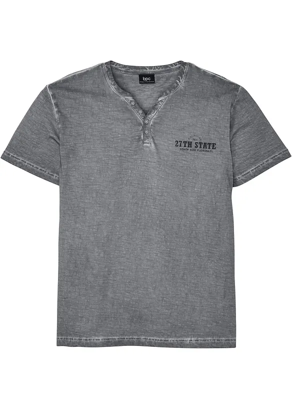 Henley shirt in washed out look, korte mouw, bonprix