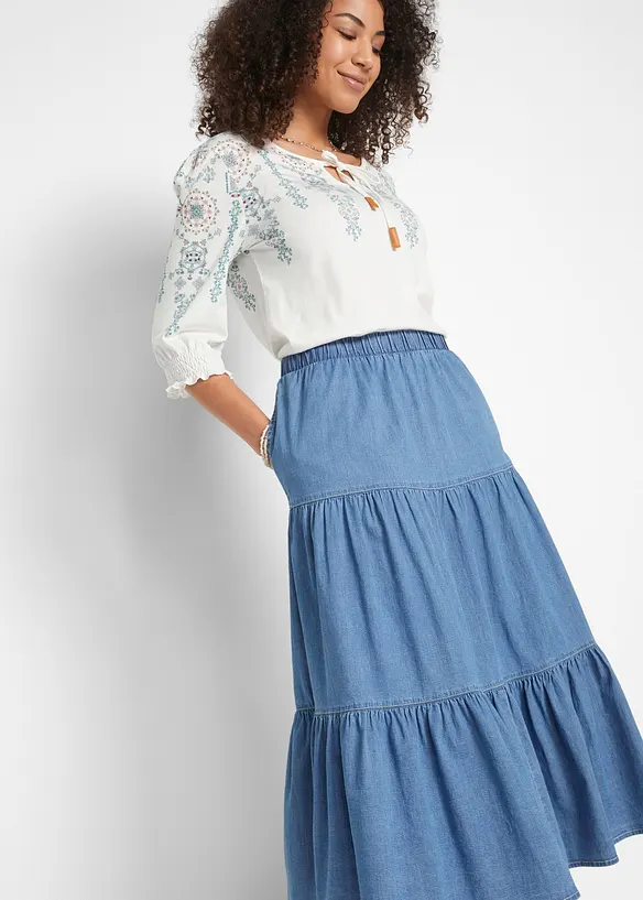 Denim strokenrok, bonprix