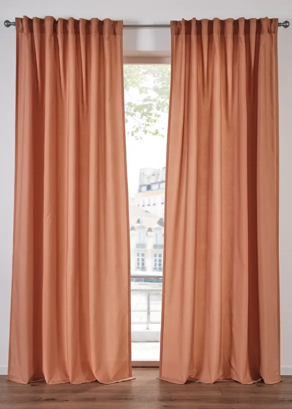 Gordijnen van gerecycled materiaal (2 stuks), bonprix