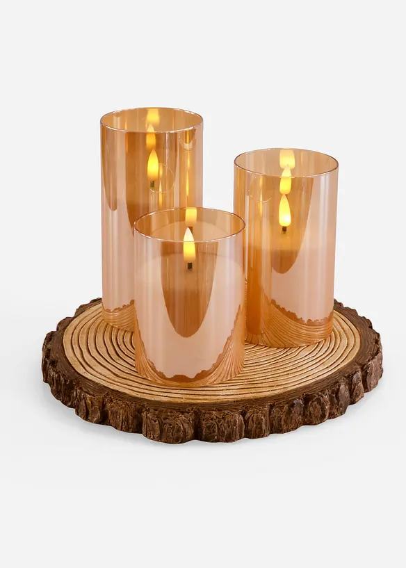 LED-object met LED-kaarsen (3-dlg. set), bonprix