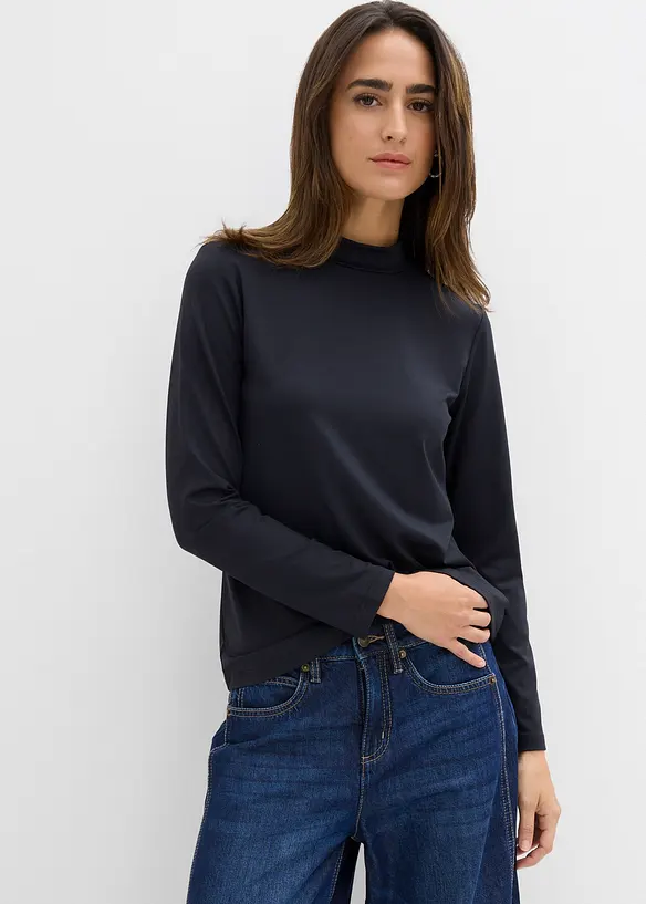 Longsleeve met opstaande kraag, bonprix