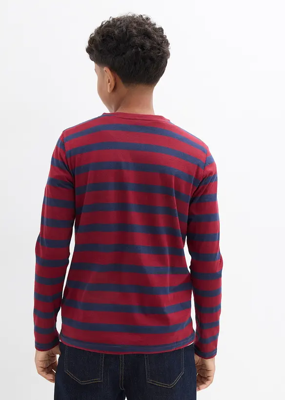 Henley shirt van puur biologisch katoen (set van 2), bonprix