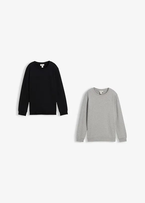 Sweater van puur biologisch katoen (set van 2), bonprix