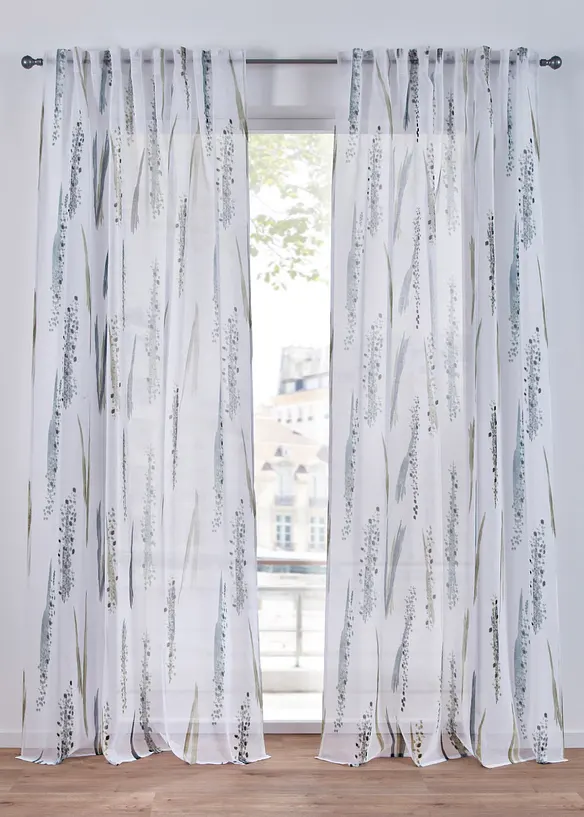 Transparant gordijn met gerecycled polyester (1 stuk), bonprix