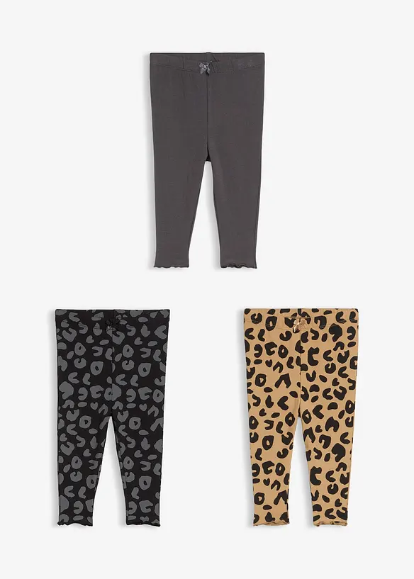 Legging van puur biologisch katoen ( set van 3), bonprix