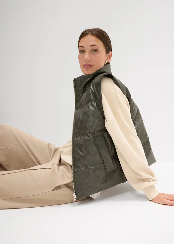 Bodywarmer van imitatieleer, bonprix