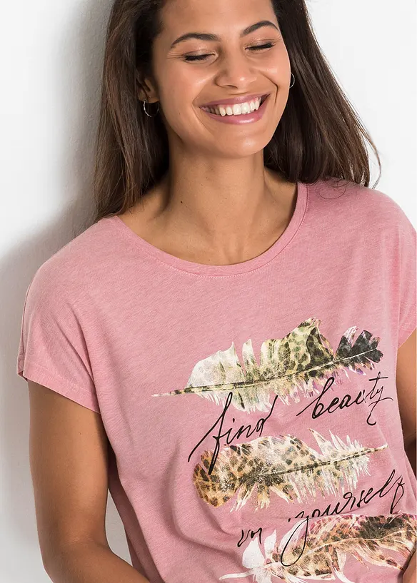 T-shirt met glitterprint, bonprix