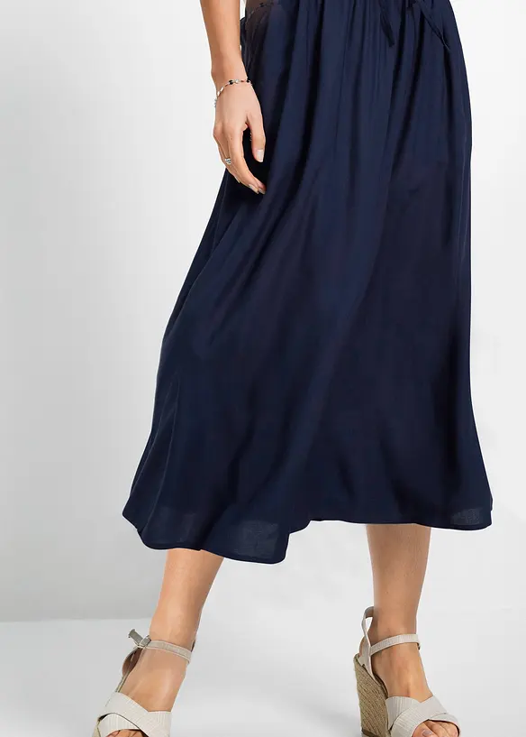 Maxirok van viscose met comfortband en strikkoordjes, bonprix