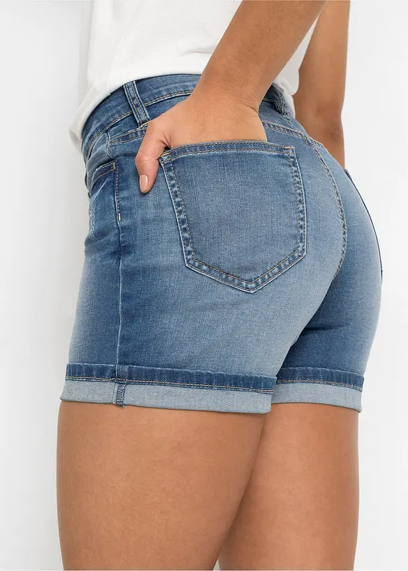 Jeans short met versiering, mid waist, bonprix