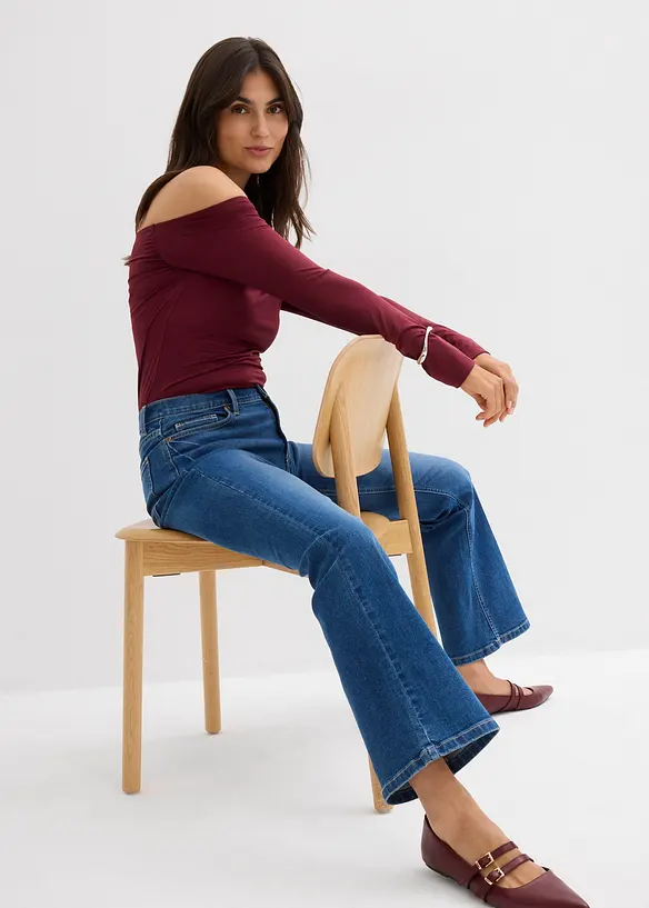 Bootcut jeans mid waist, bonprix