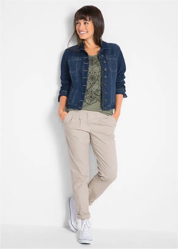 Shirt van effectgaren, korte mouw, bonprix