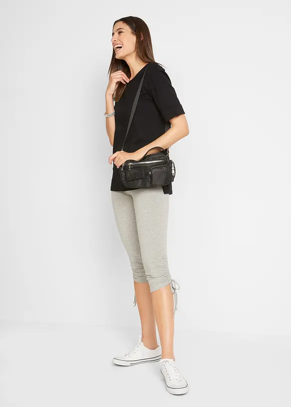 Capri legging met plooitjes (set van 2), bonprix