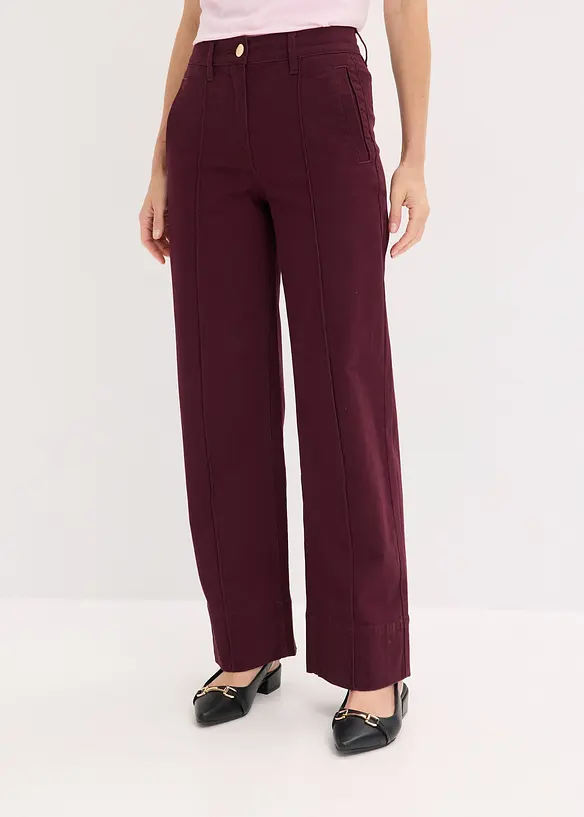 Twill broek met bies en kleine zak, bonprix