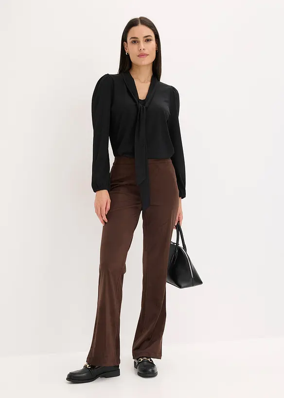 Flared broek van imitatiesuède, bonprix