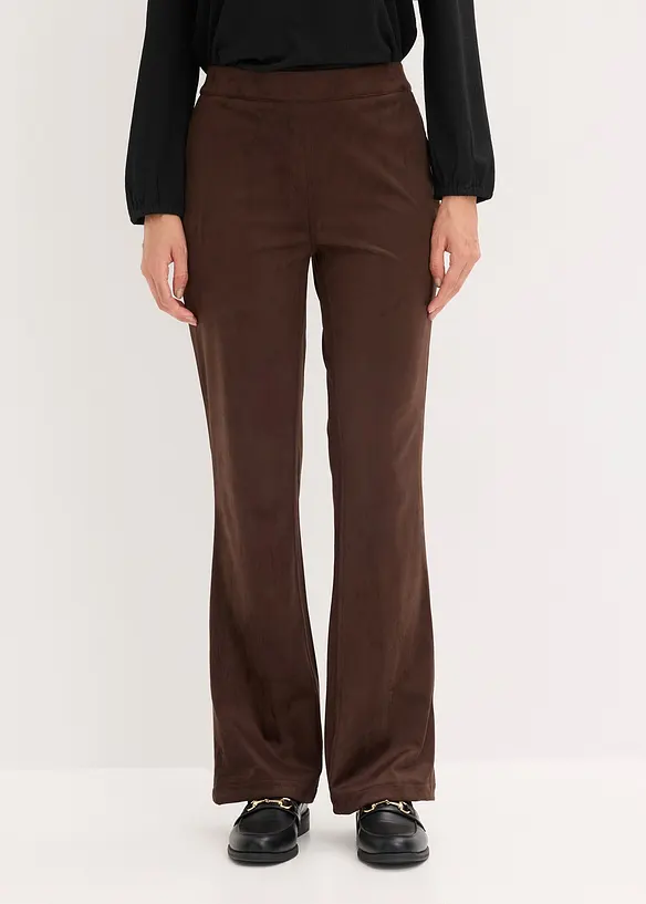 Flared broek van imitatiesuède, bonprix