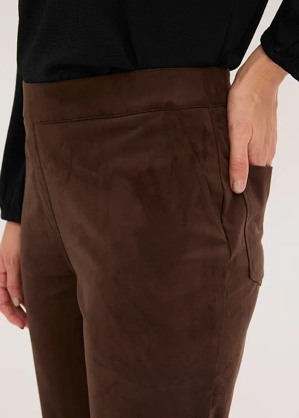Flared broek van imitatiesuède, bonprix