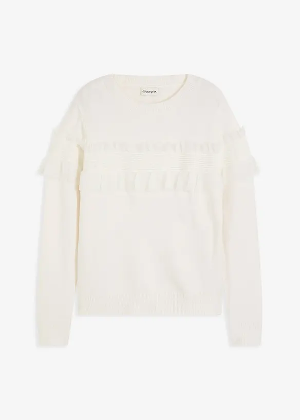Trui met volants, bonprix