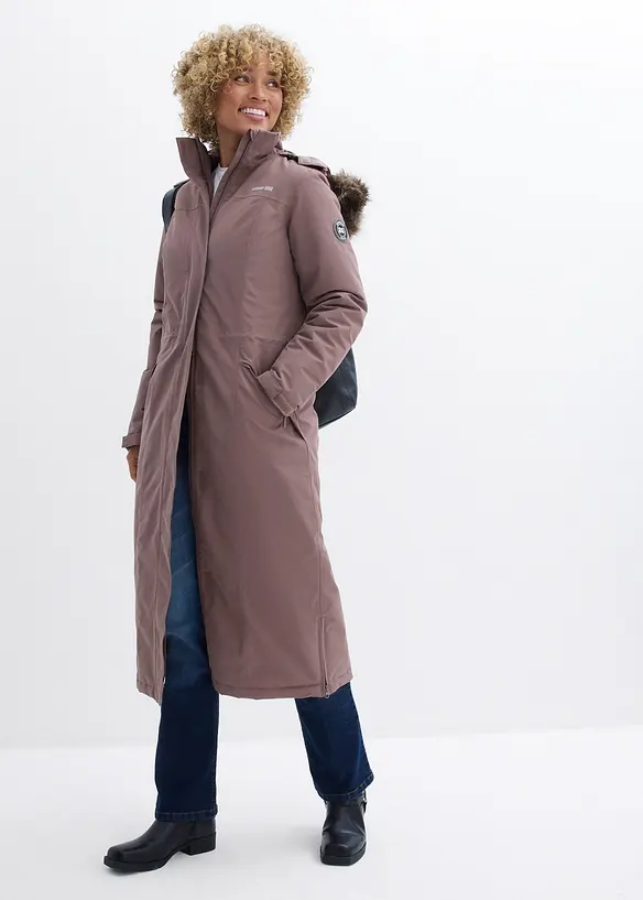 Lange outdoor jas met imitatiebont, waterdicht, bonprix