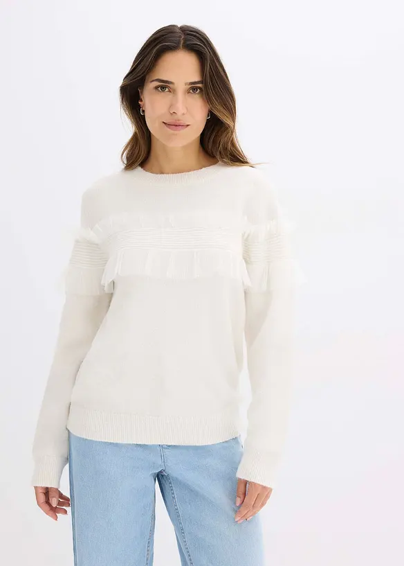 Trui met volants, bonprix