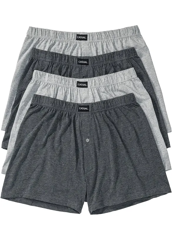Wijde jersey boxershorts (set van 4), bonprix