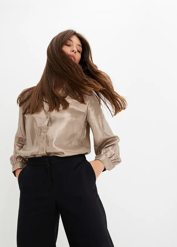 Overhemdblouse met glanzende print, bonprix