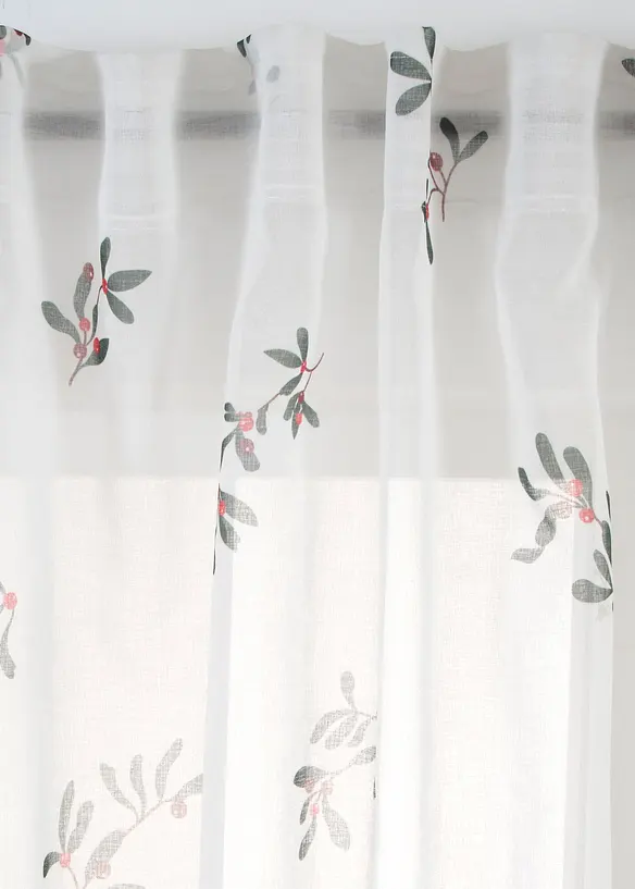 Gordijn met mistletoetakken print (1 stuk), bonprix