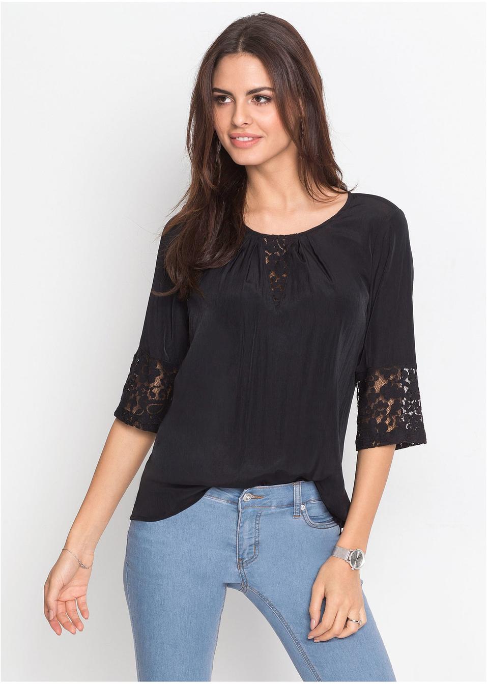 Blouse Zwart Dames Bonprix Fl Be