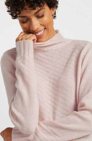 Dames - Wollen trui met Good Cashmere Standard® - lichtroze