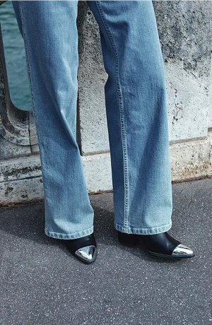 Dames - Wijde jeans met biologisch katoen - middelblauw denim