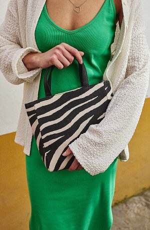 Dames - Handtas - zwart zebraprint