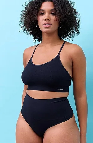Dames - Feel Comfort bralettemet racerback - zwart