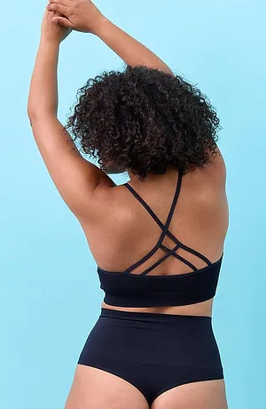 Dames - Corrigerende seamless string, medium corrigerend (set van 2) - 2x zwart