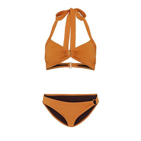 Dames - Bikinitop met gerecycled polyamide - bruin