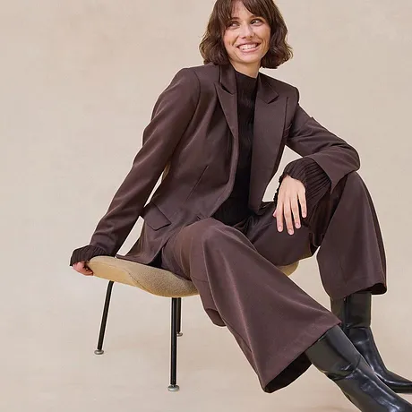 Dames - Blazer - donkerbruin